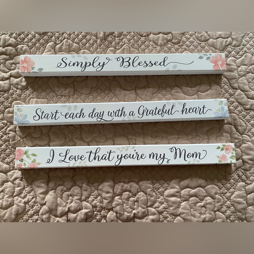 Floral Inspirational Wall Decor Set - White and Pink